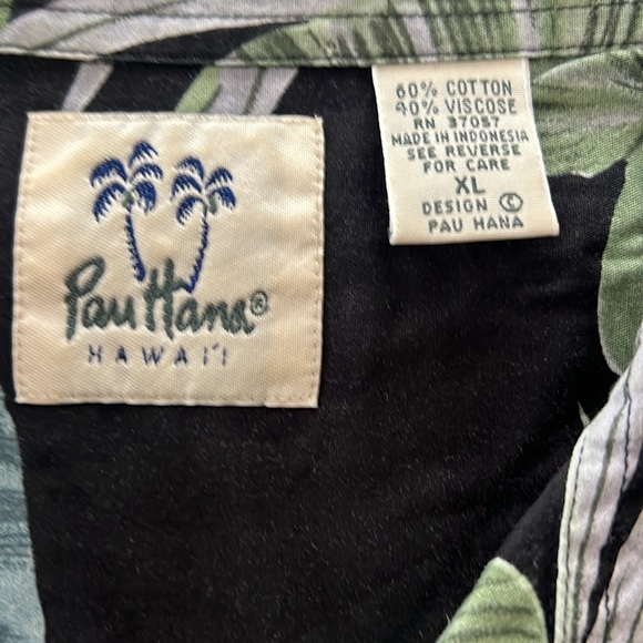 Pau Hana by Tori Richard Hawaiian Palm Fronds Tropical Camp Shirt XL - Picture 6 of 6